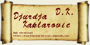 Đurđa Kaplarović vizit kartica
